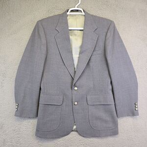 Stafford Blazer Men's 40R Gray Wool Blend Silver Buttons Sports Coat Suit Jacket